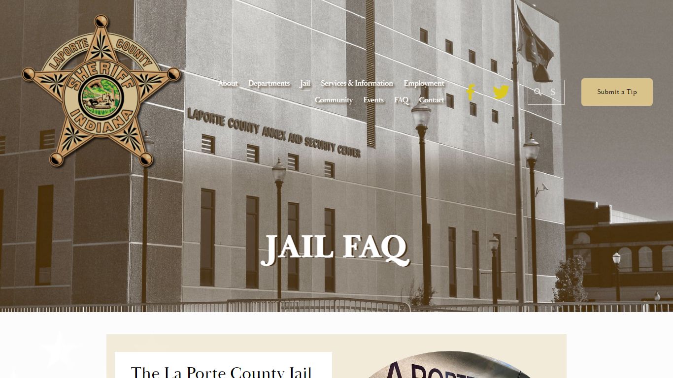 Jail FAQ — La Porte County Sheriff's Office